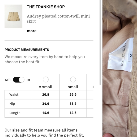 Nwot The Frankie Shop fall 2024 Audrey beige cargo corporate skirt s - Picture 5 of 6